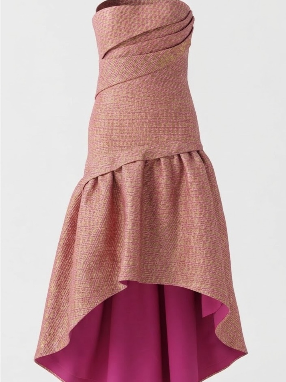 Marchesa Notte Strapless High-Low Dress 12